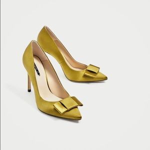 👠Zara satin bow heel